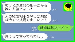 【LINE】私が婚約者を奪ったと勘違いして式場から追い出した幼馴染「新郎は渡さないから！」→その後、勘違い暴走女が全てを失った理由がwww