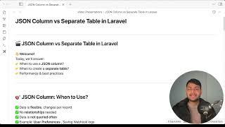 Laravel Database Design: When to Use JSON vs a New Table?