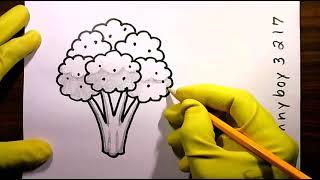 How to Draw a Broccoli Awesome Vegetable Easy Drawing Artist  in 3D #viralvideo Vegetarian Diet