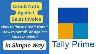 credit note in tally prime | setoff credit note in tally prime | tally prime tutorial #tallyprime