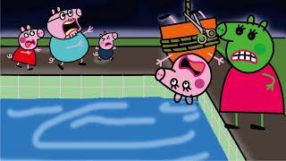 Zombie Apocalypse, Don't Hurt Mommy Pig! Can Peppa Save Her! - Peppa Pig Fanmade Coloring Story