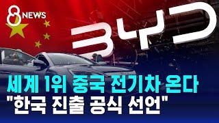 세계 1위 중국 전기차 온다…BYD "한국 진출 공식 선언" / SBS 8뉴스