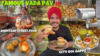 BEST VADA PAV IN AMRITSAR  EXPENSIVE GOL GAPPE CCTV WALE | Amritsar Street Food