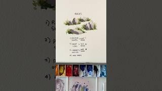 How I paint rocks 🪨 #watercolor #watercolorpainting #watercolortutorial