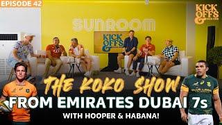 Bryan Habana and Michael Hooper join KOKO on set direct from the Emirates Dubai Sevens.