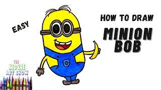 How to draw Minion Bob step by step easy for kids.Minion bob Drawing and coloring tips easy for kids