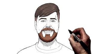 How To Draw Mr Beast | Step By Step | Youtuber