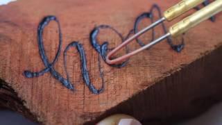 Woodburned handlettering, Koa wood, The Aloha Studio