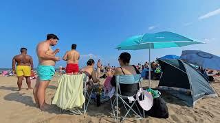  BIKINI BEACH 4K | Barceloneta in Spain Catalonia | Summer Day with Bikini Beach Walk