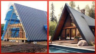 Amazing A-Frame House Construction Process Start to Finish in 4 Months | by @LankHome