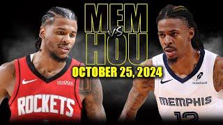 Memphis Grizzlies vs Houston Rockets Full Game Highlights - October 25, 2024 | 2024-25 NBA Season