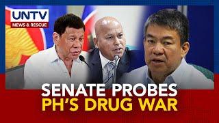 Senate begins probe on PH’s war on drugs; Ex-Pres. Rodrigo Duterte in attendance