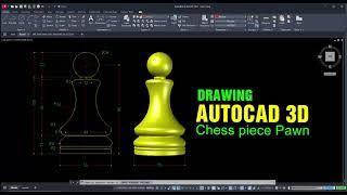 Drawings 3D AutoCAD Chess Piece Pawn #cad #chess #3dcad