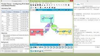 Packet Tracer - Configuring IPv4 Static and Default Routes