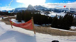 the legendary 8: Pilat "la nueva", the long panoramic piste trough the forest in Ortisei, POV 4k