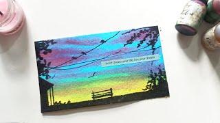 how to paint magical sky / watercolor sky painting / evening sky #easytutorialsforbeginners
