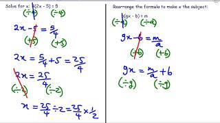 Rearrange formulae that include brackets