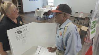 Robert Walker, 94, voted on the first day of early voting. He wants to see younger people at polls