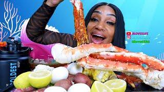 Seafood Boil Huge King Crab Legs Mukbang | by Bloveslife