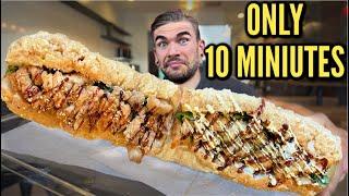 "ONLY 10 MINUTES" UNBEATEN FRIED CHICKEN SANDWICH CHALLENGE | Joel Hansen RAW