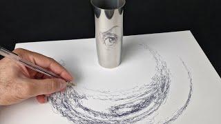 How to Draw Eye, Anamorphic Art Technique