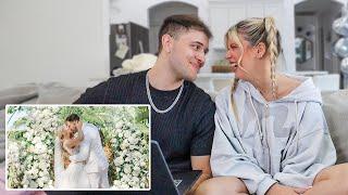 REACTING TO OUR WEDDING VIDEO 1 YEAR LATER! *emotional*