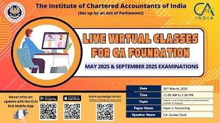 Foundation Paper 1: Accounting | Topic: Chapter 5 and Chapter 6...| Session 1 | 06 March, 2025