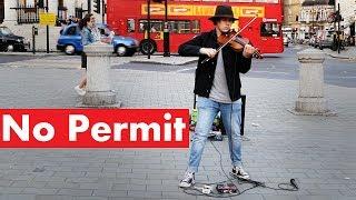 Australian Violinist "No Permit" Killing it at Trafalgar Square in London