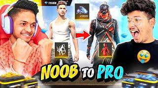 FREE FIRE TSG JASH CHALLENGED LOKESH GAMER TO MAKE HIS NOOB ID PRO IN 8MINS -GARENA FREE FIRE