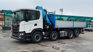 SCANIA G500B ribaltabile a quattro assi e gru PALFINGER
