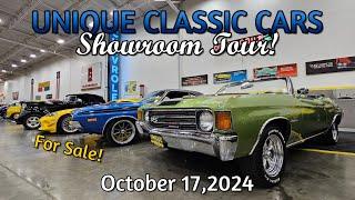 CLASSIC CARS FOR SALE !! Unique Classic Cars Lot Walk October 17, 2024 - muscle cars - hot rods