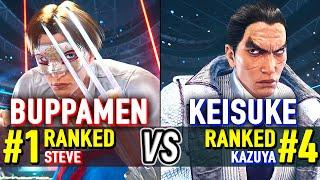 T8  BUPPAMEN (#1 Ranked Steve) vs KEISUKE (#4 Ranked Kazuya)  Tekken 8 High Level Gameplay