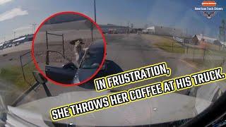 Wrong way driver | Crazy truck driver hit a truck and drove off | Truck stop WTF moments | Road Rage