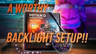 Best budget TV Ambilight? Mitsuko Ambimotion HDMI TV Backlight Kit - Setup and experience! | Hindi