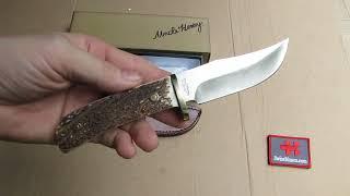 schrade uncle henry stag hunter d2 steel fixed blade -  great traditional knife!