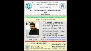 RDS Monthly Lecture (March 2024) - by Dr. Jyotirmoy Mallik