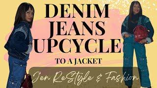 Transform Your Old Jeans Into A Trendy Jacket: DIY Upcycling Tutorial | Thrift Flip