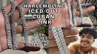 HarlemBling Moissanite Prong Miami Cuban Link Chain 8MM Review + Diamond Tester