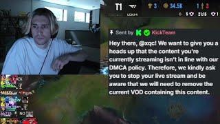 xQc Gets his Kick Stream Shut Down because of DMCA Policy