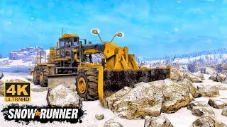 Cleaning Stone With CAT 120M Motor Grader In SnowRunner Season 14 #snowrunner #truck #4k