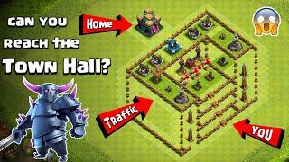 3D DEATHRUN CHALLENGE to reach the TOWN HALL | Clash of Clans