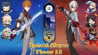 [4.8 Abyss] Childe International & Arlecchino Overload 4.8 Spiral Abyss floor 12 | Genshin Impact