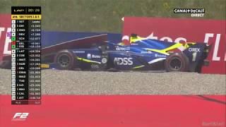 FIA Formula2 Austria 2019 Race2 Deletraz Brake Failure