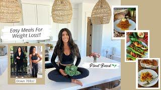 Full Day Of Easy Meals For Weight Loss//Plant Based //The Starch Solution