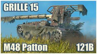 Grille 15, M48 Patton & 121B • WoT Blitz Gameplay