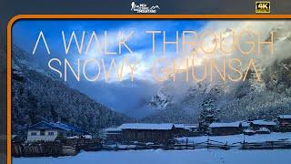 Winter in the Himalayas: A Walk Through Snowy Ghunsa Village | Nepal 4K