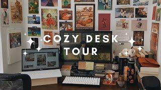 a cozy desk tour (2022)  ghiblicore, autumnal aesthetic, books