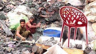 Incredible Process of Old Plastic Recycled || Plastic Scrap To Plastic Chair!