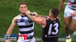 Cats and Power clash at quarter time - 2016 - AFL