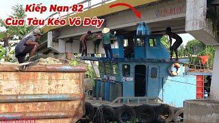 2 Tàu Kéo,Kéo Sà Lan Boong 1.400 Tấn Vô Kênh Hẹp,Lại Gặp Khó,Bị Kẹt Cầu Thấp.